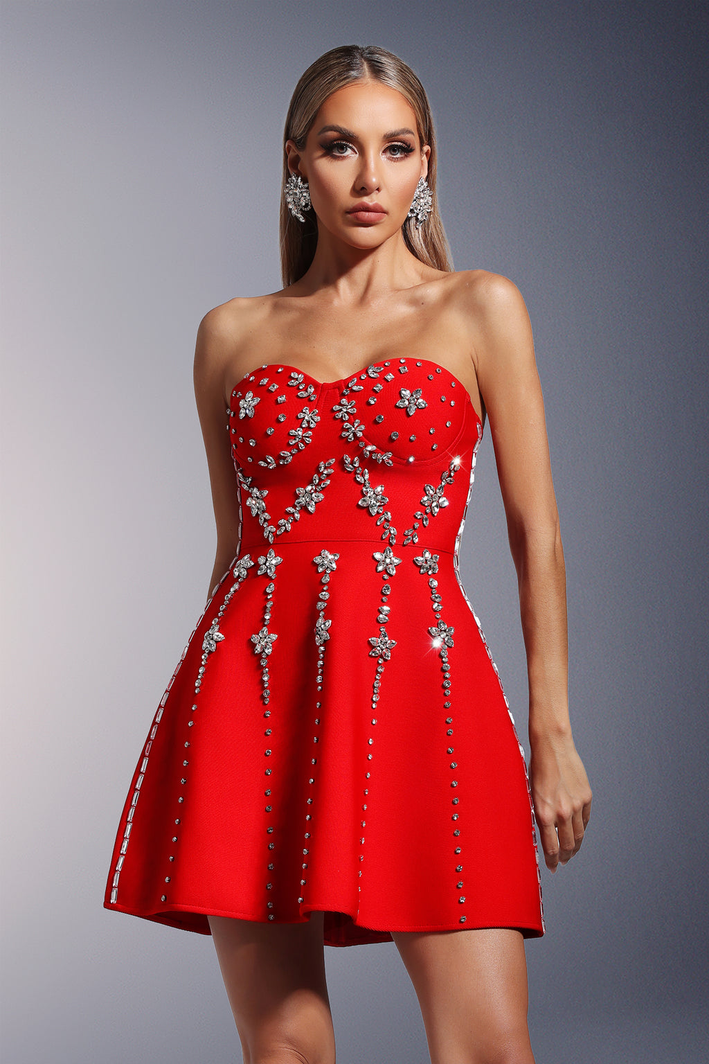 Hoshi Strapless Diamond Bandage Mini Dress	