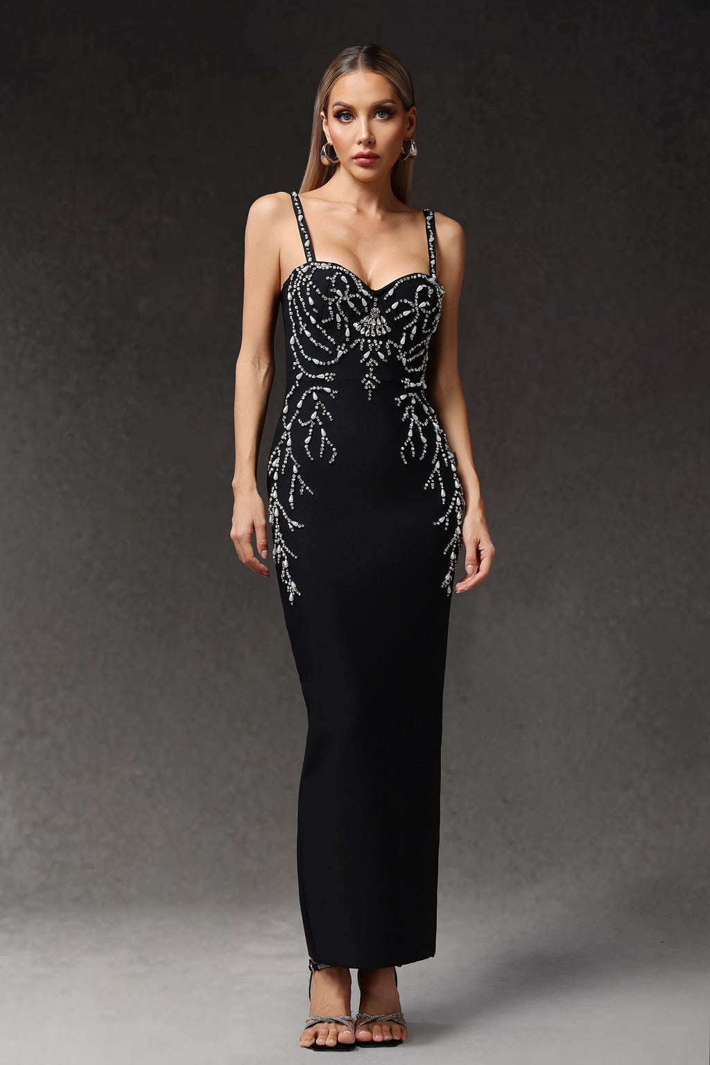 Juyce Sleeveless Diamond Bandage Maxi Dress	