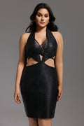 Black Metallic Mini Bandage Dress	