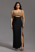 Katty High Slit Sleeveless Bandage Maxi Dress	
