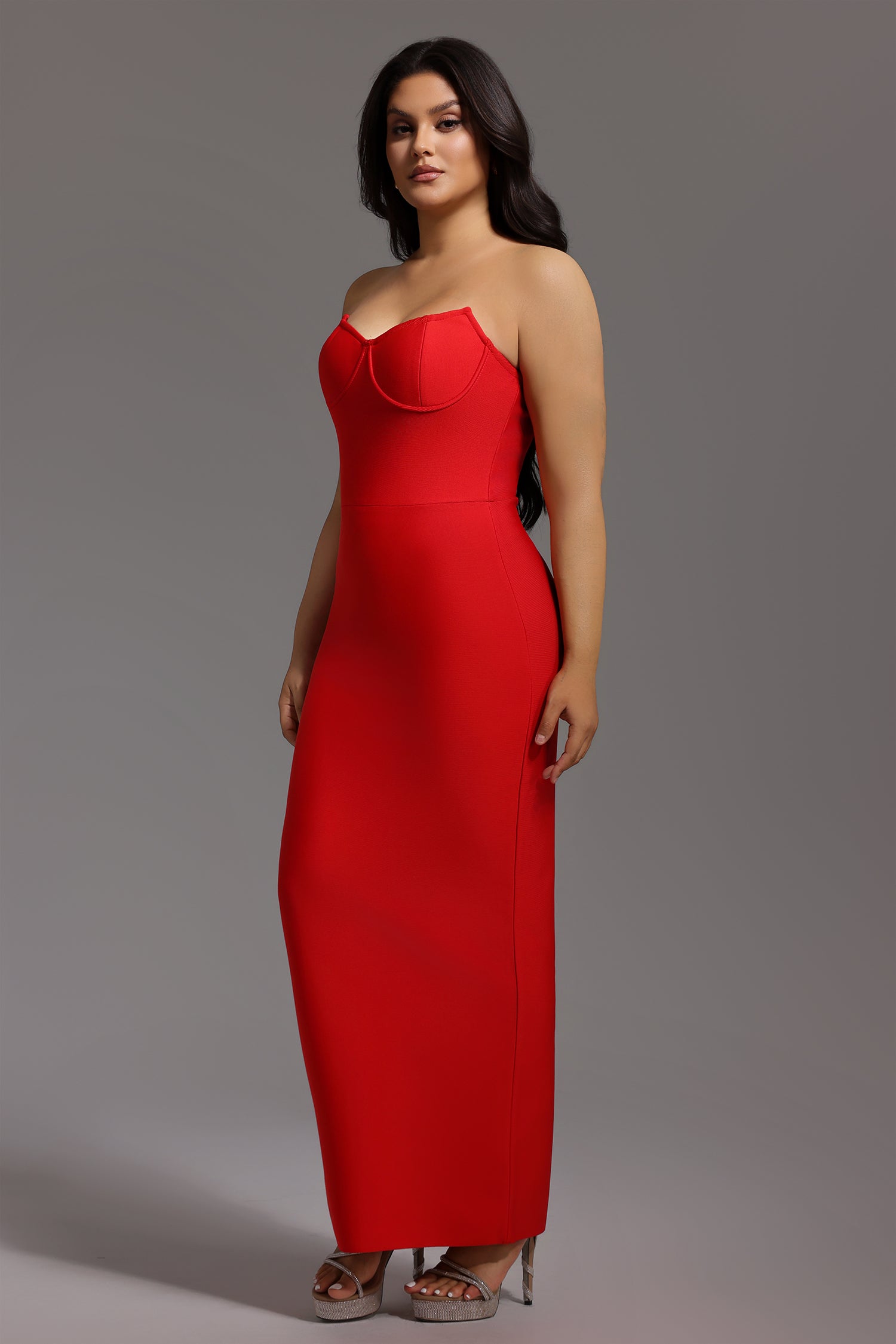 Dotte Maxi Bandage Dress - Red	