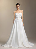 Salama Cut-out lace strapless maxi wedding dress	