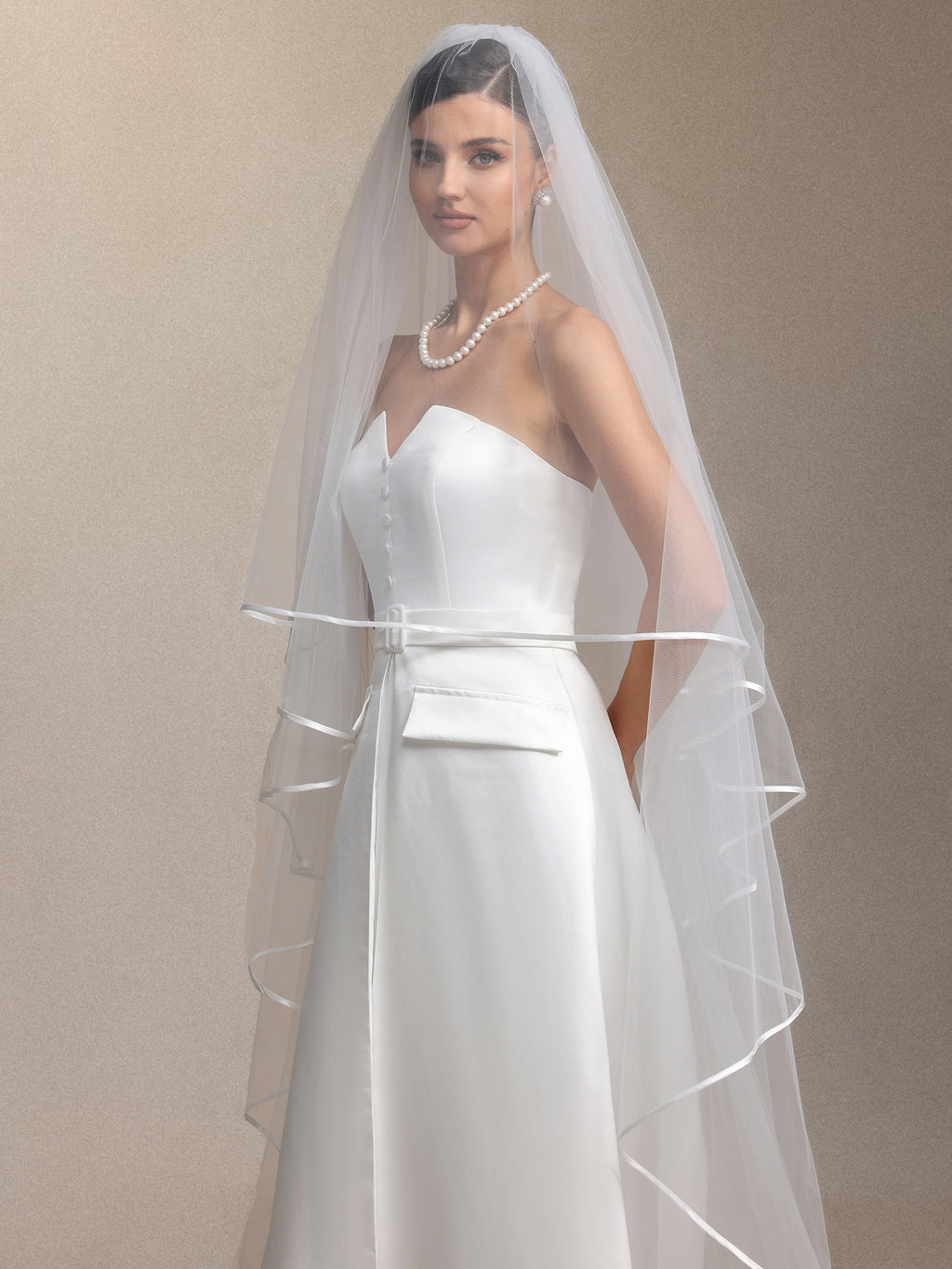 Niaca Strapless pleated maxi wedding dress	