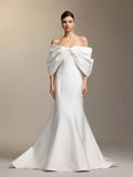 Euen Slimming bow fishtail maxi wedding dress	