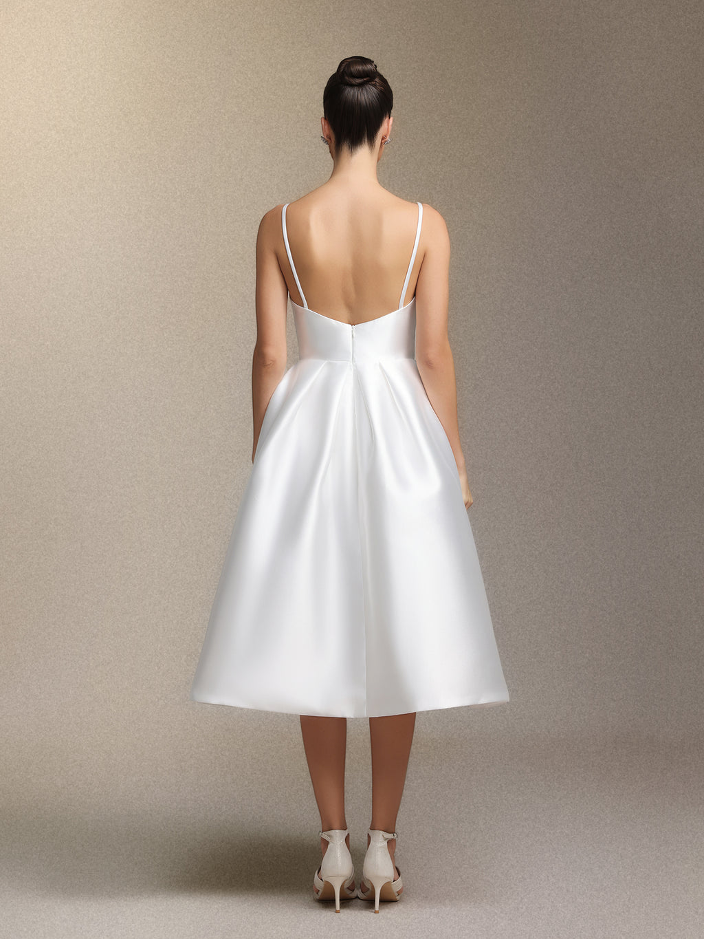 Joy Millipin£¬Halter top square collar mid-length style midi wedding dress	