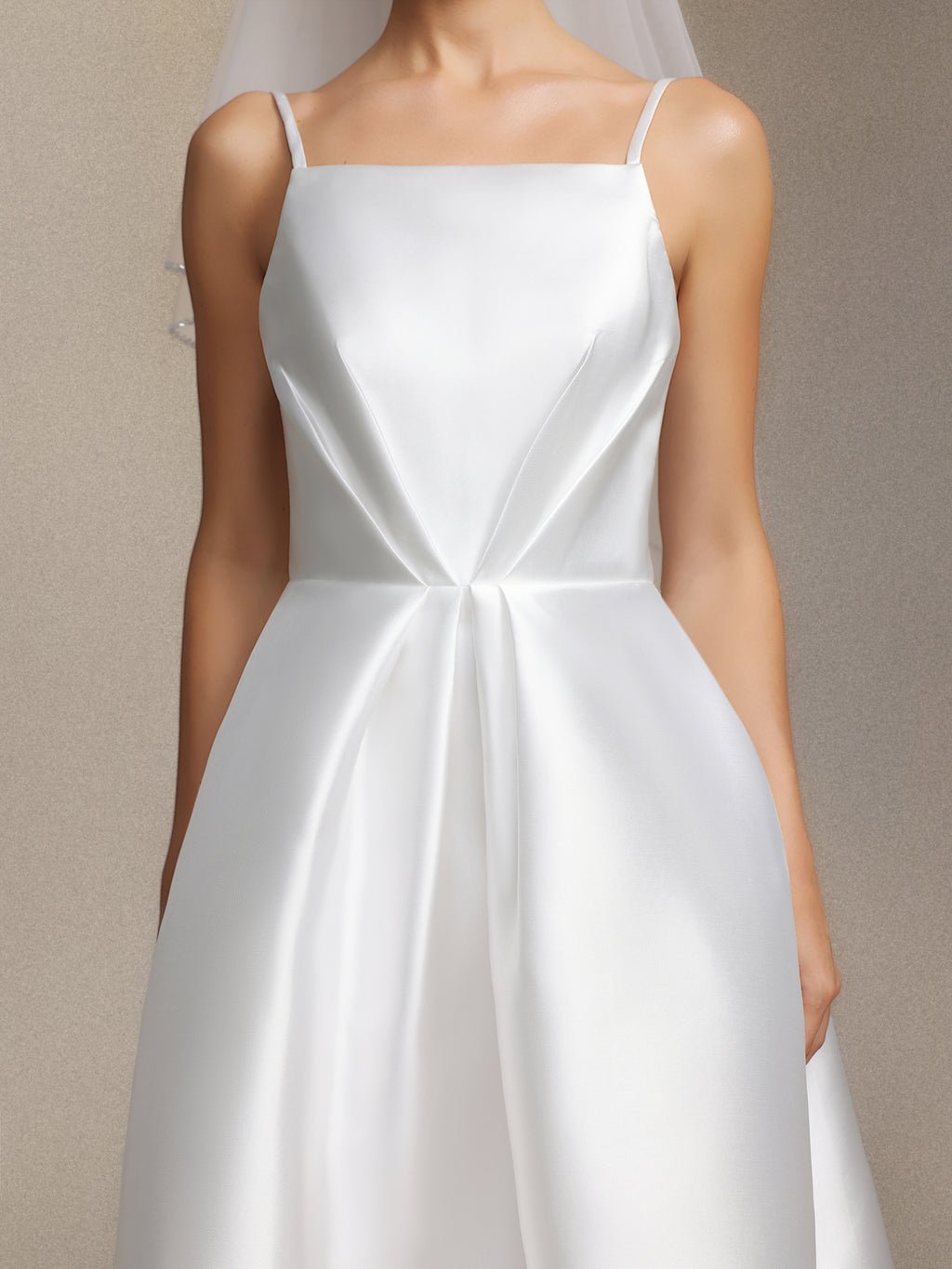 Joy Millipin£¬Halter top square collar mid-length style midi wedding dress	