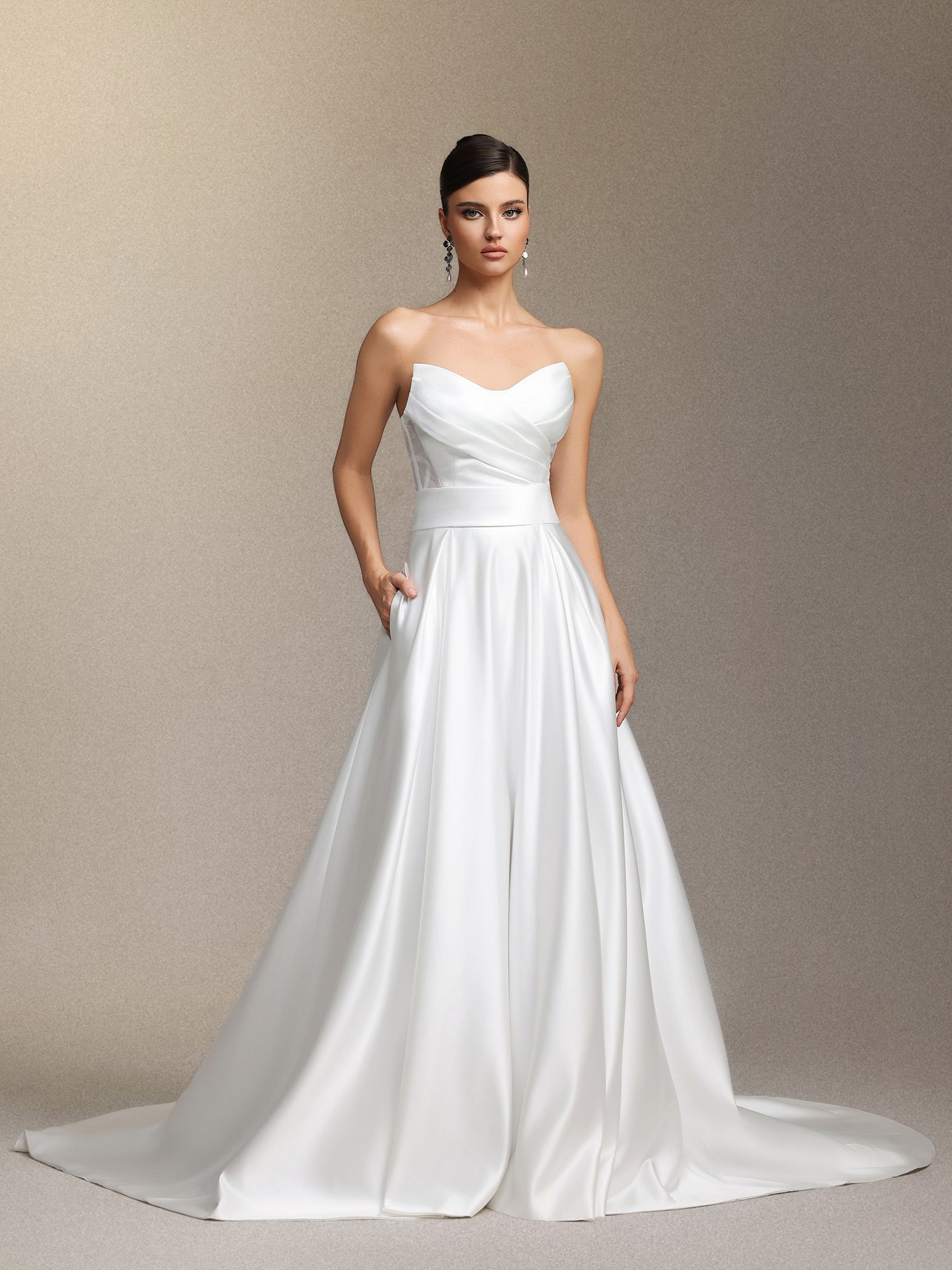 Faran Strapless maxi wedding dress	