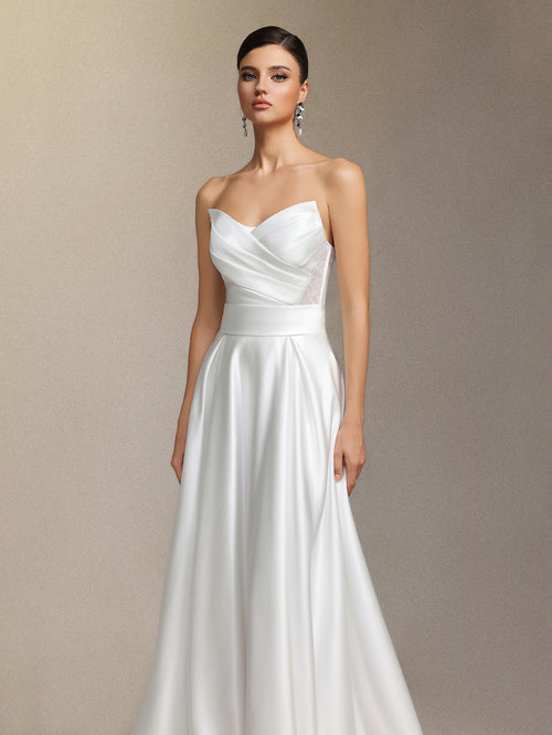Faran Strapless maxi wedding dress	