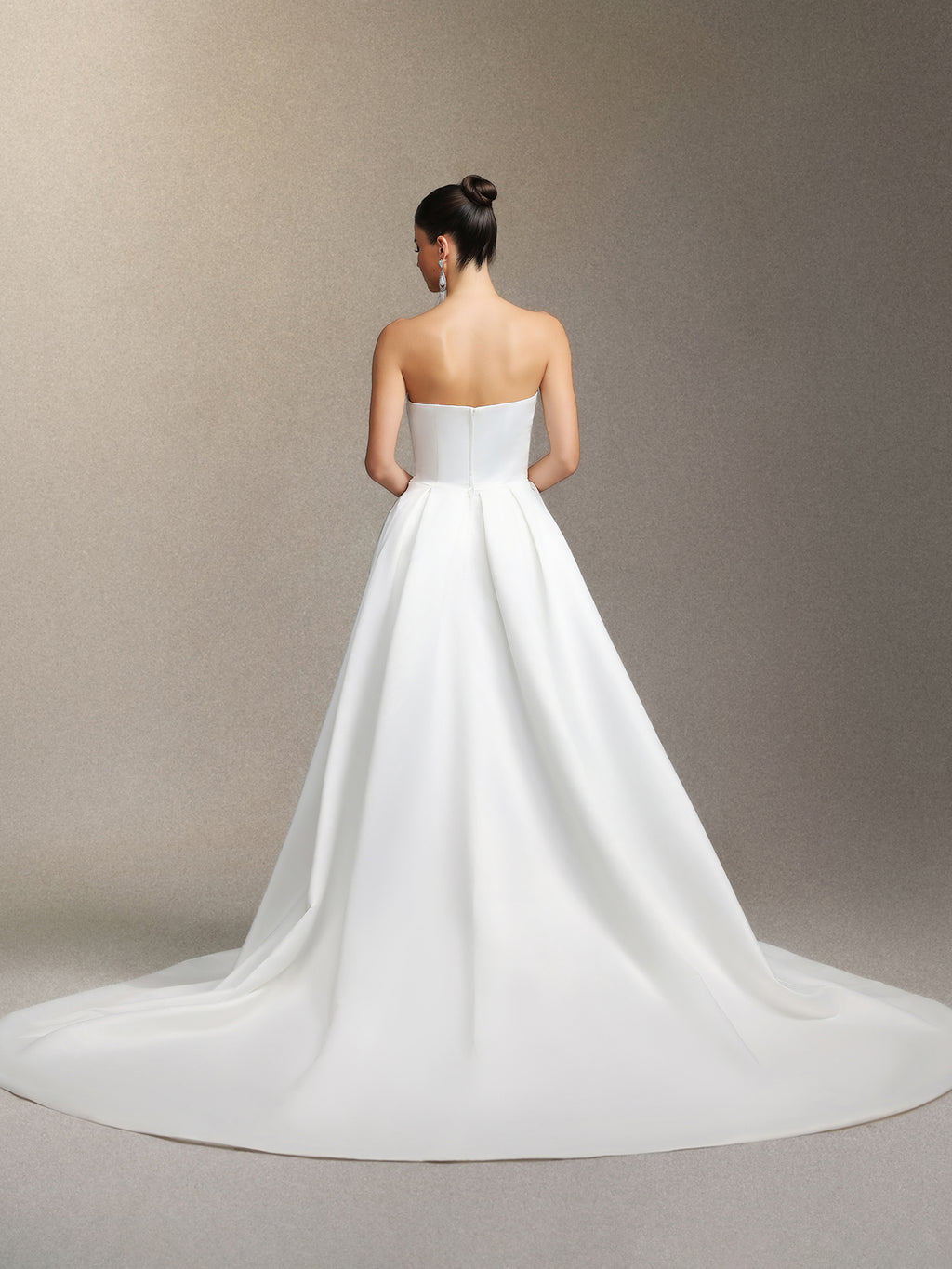 Yahir Strapless and slit wedding maxi dress	