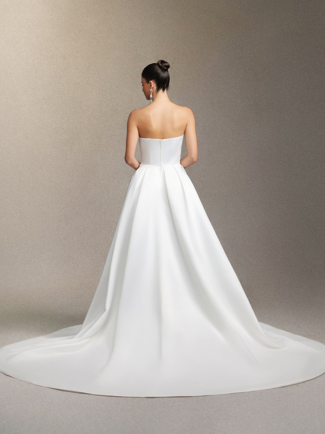 Yahir Strapless and slit wedding maxi dress	