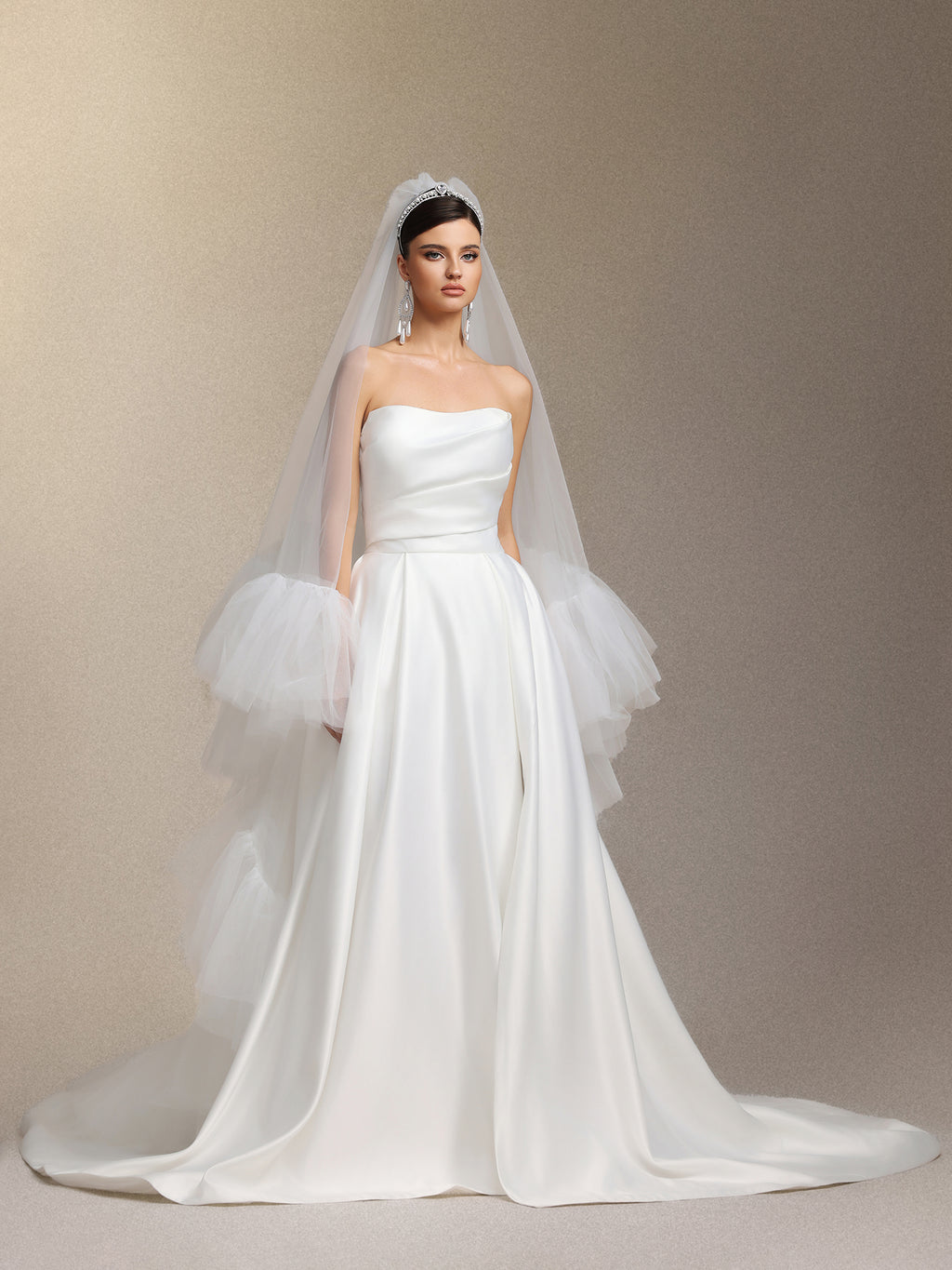 Yahir Strapless and slit wedding maxi dress	