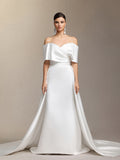Quinta One-shoulder fish tail maxi wedding dress	