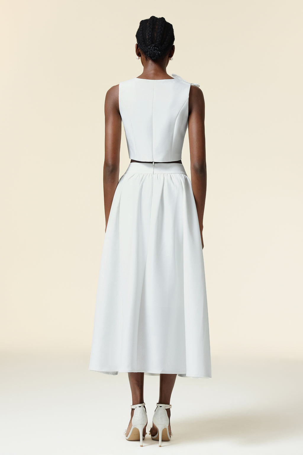 Noah V-Neck Sleeveless Flowers Top And Skirt Two-Piece Set	