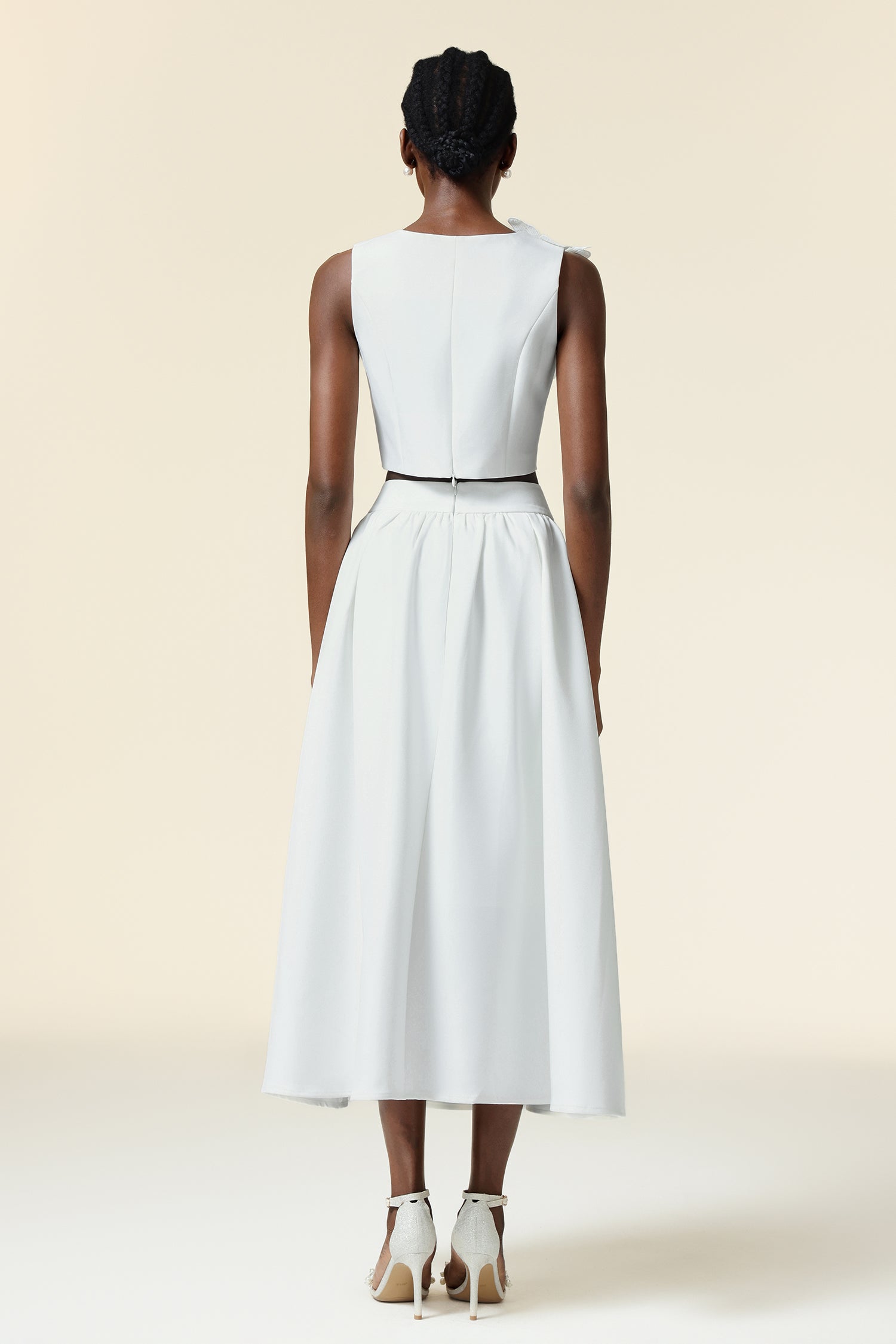Noah V-Neck Sleeveless Flowers Top And Skirt Two-Piece Set	