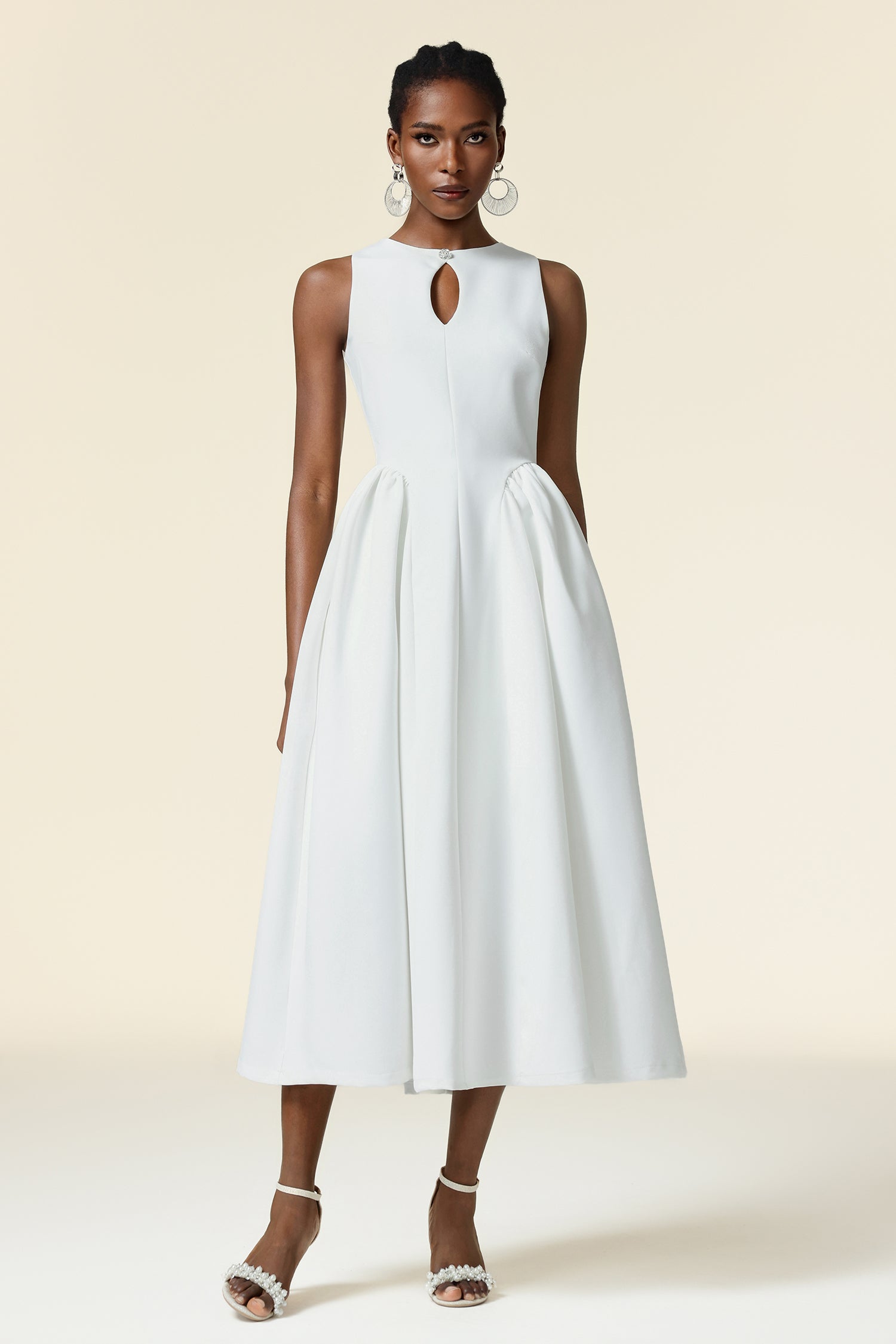 Resber Round Neck Sleeveless Maxi Dress	