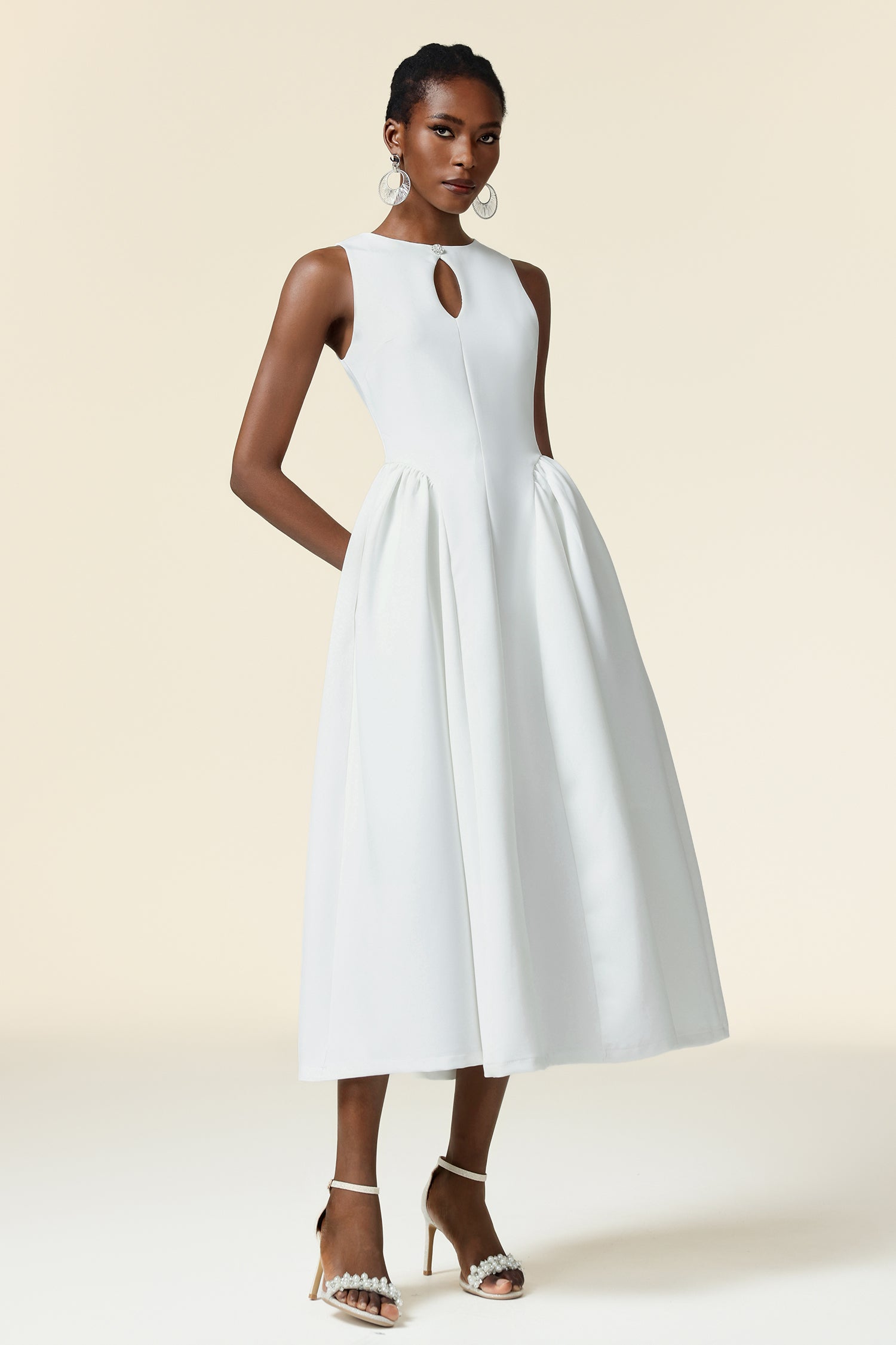 Resber Round Neck Sleeveless Maxi Dress	
