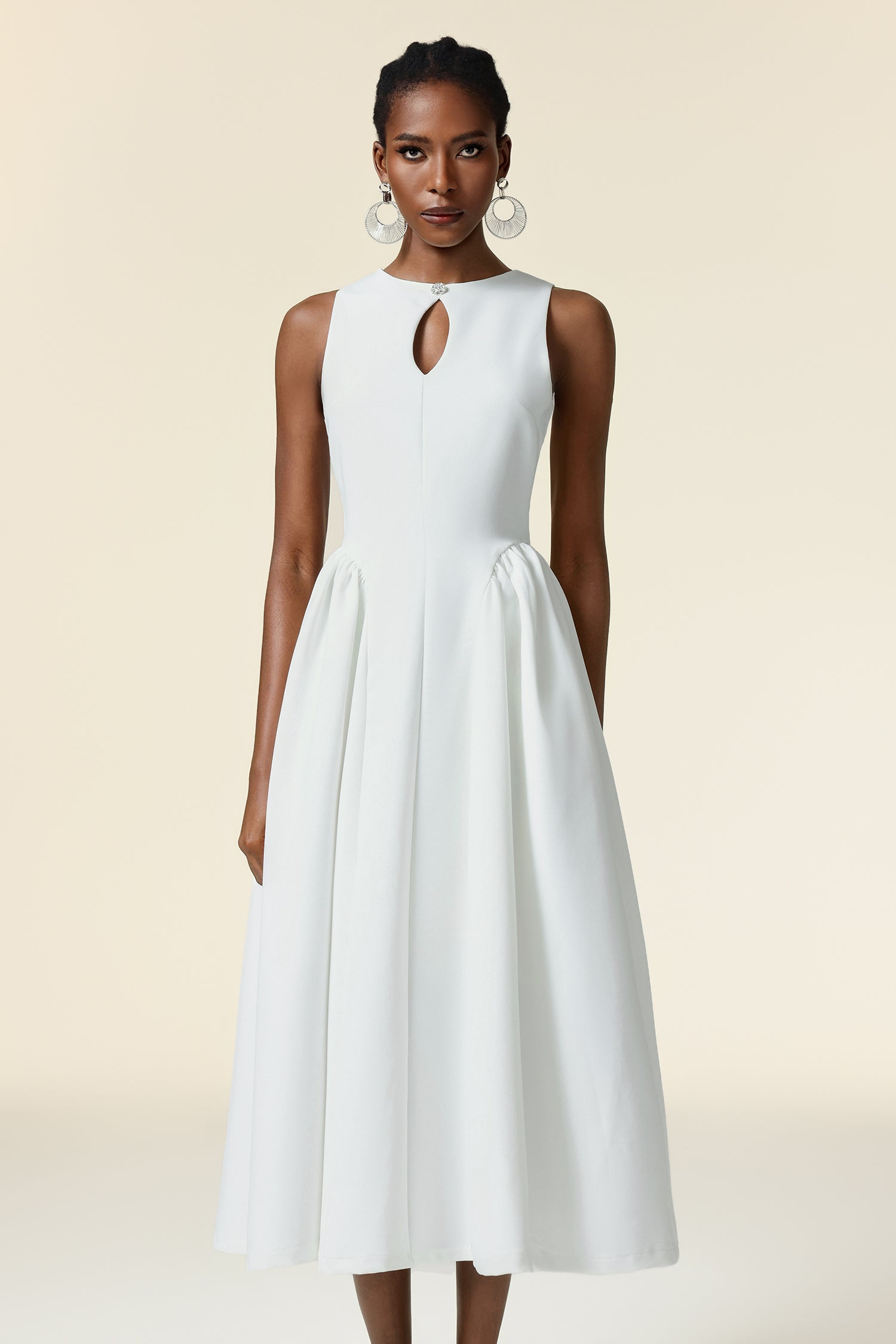 Resber Round Neck Sleeveless Maxi Dress	