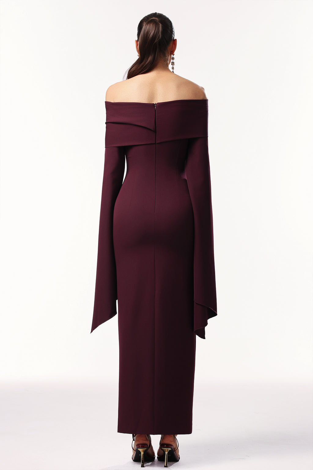 Zaria Off The Shoulder Long Sleeves Maxi Dress	