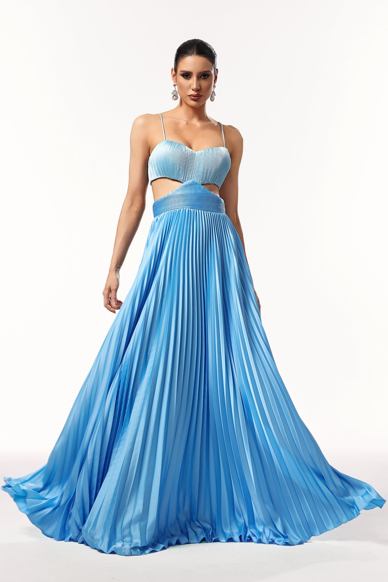 Moua Sleeveless Wrinkle Maxi Dress	