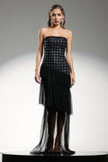 Lunia Sleeveless Diamond Ruffle Bandage Maxi Dress	