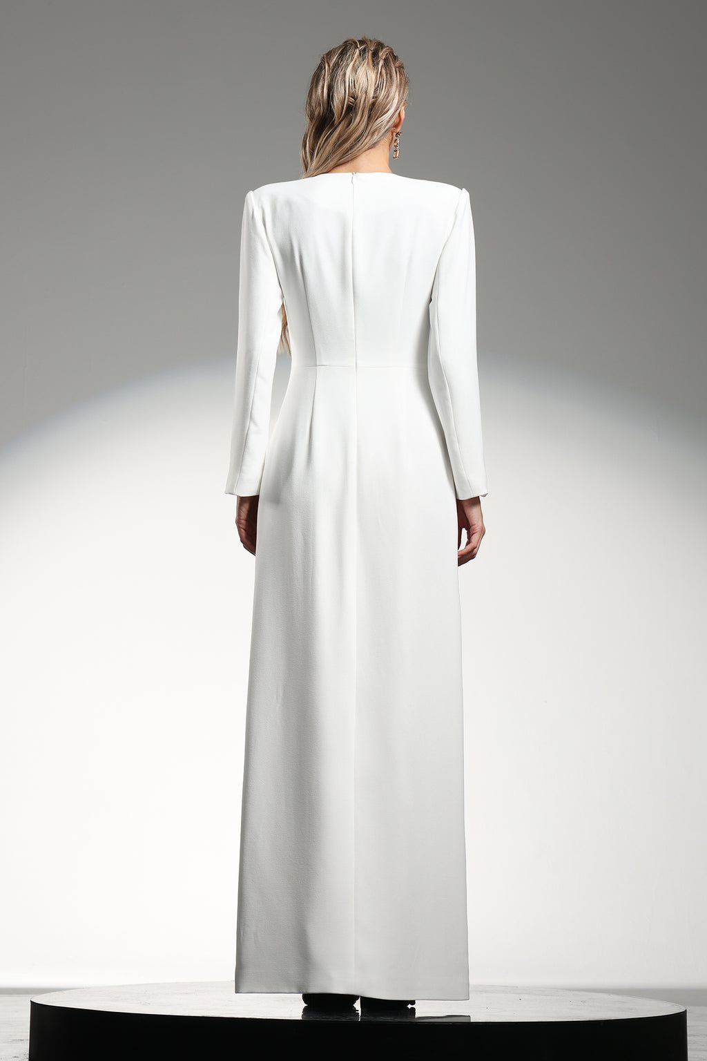 Rita Long Sleeves Beaded String Split Maxi Dress	