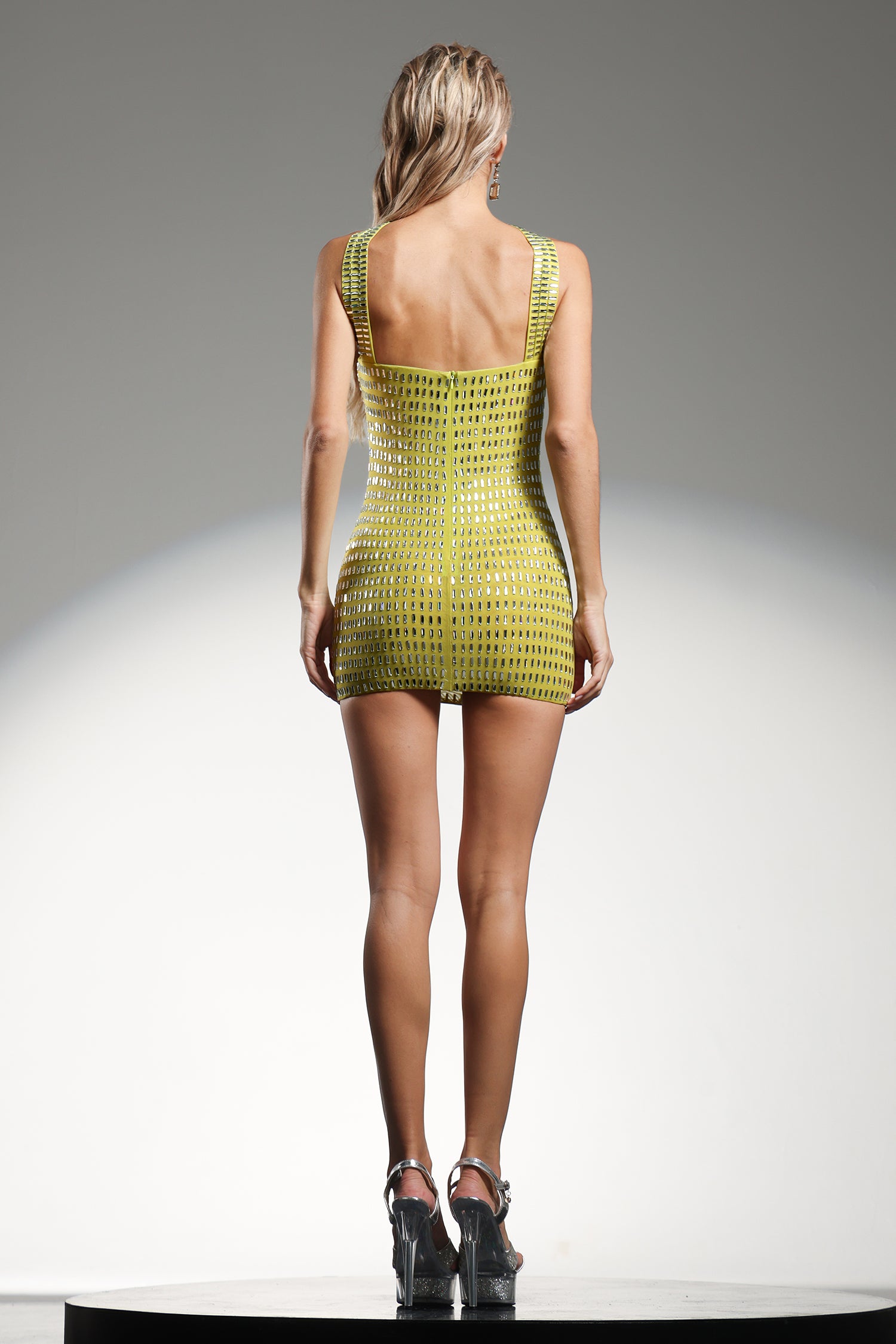 Mindi Halter Sleeveless Diamond Mini Dress	