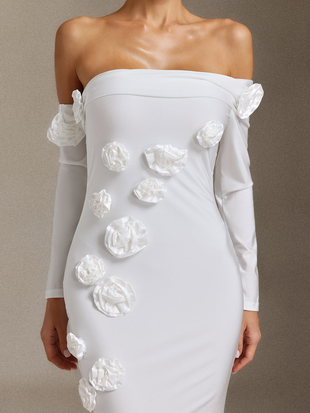 Nerlii Flower Off Shoulder Maxi Dress	