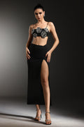 Shaylah Sleeveless Flower Slit Bandage Maxi Two Piece Set	