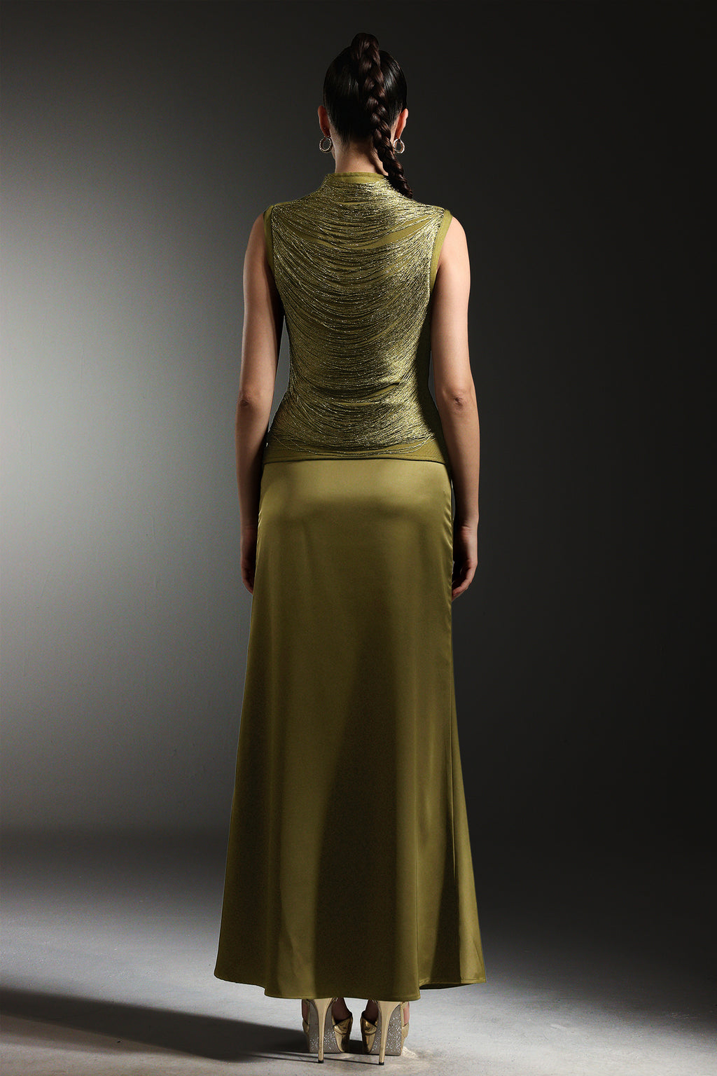 Siayh Sleeveless Tassels Bandage Maxi Two Piece Set	
