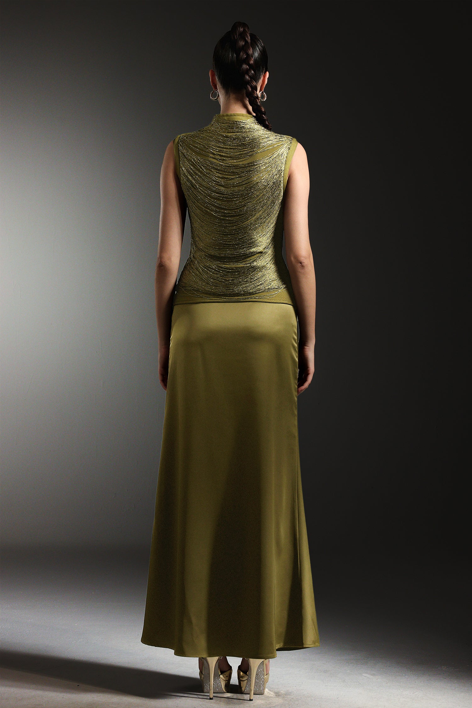 Siayh Sleeveless Tassels Bandage Maxi Two Piece Set	