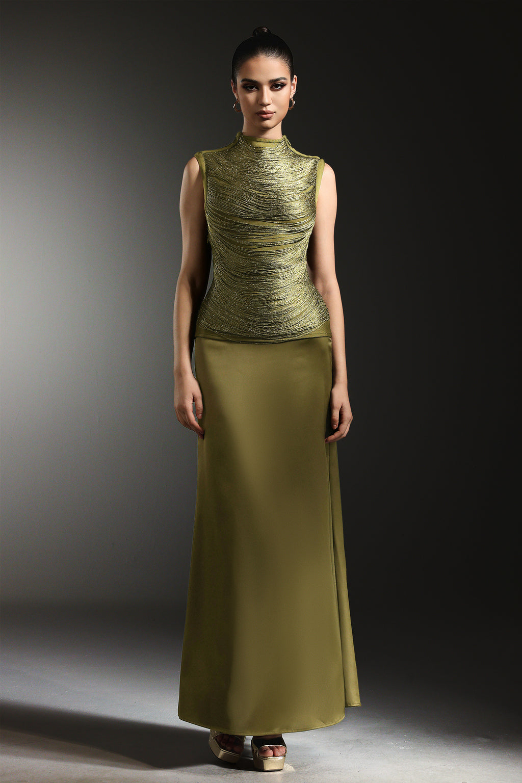 Siayh Sleeveless Tassels Bandage Maxi Two Piece Set	