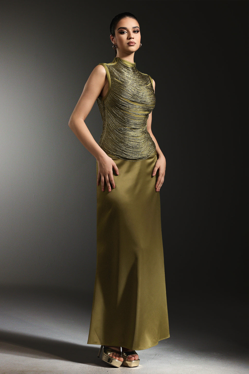 Siayh Sleeveless Tassels Bandage Maxi Two Piece Set	