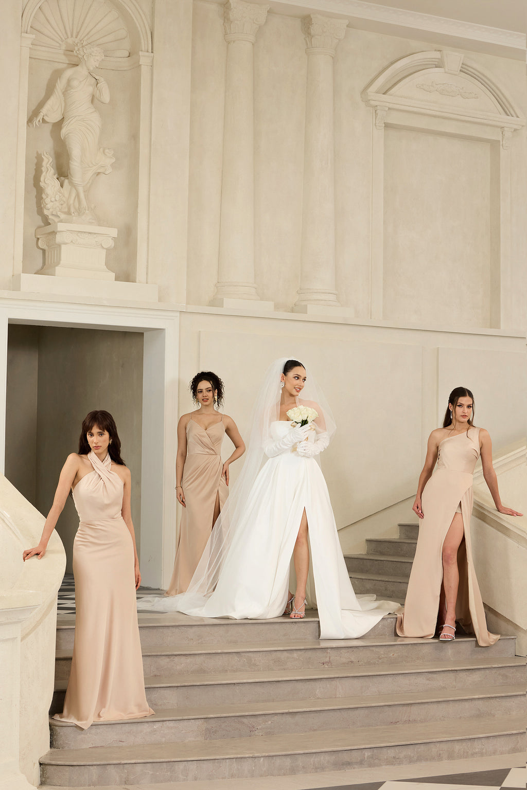 Yahir Strapless and slit wedding maxi dress	