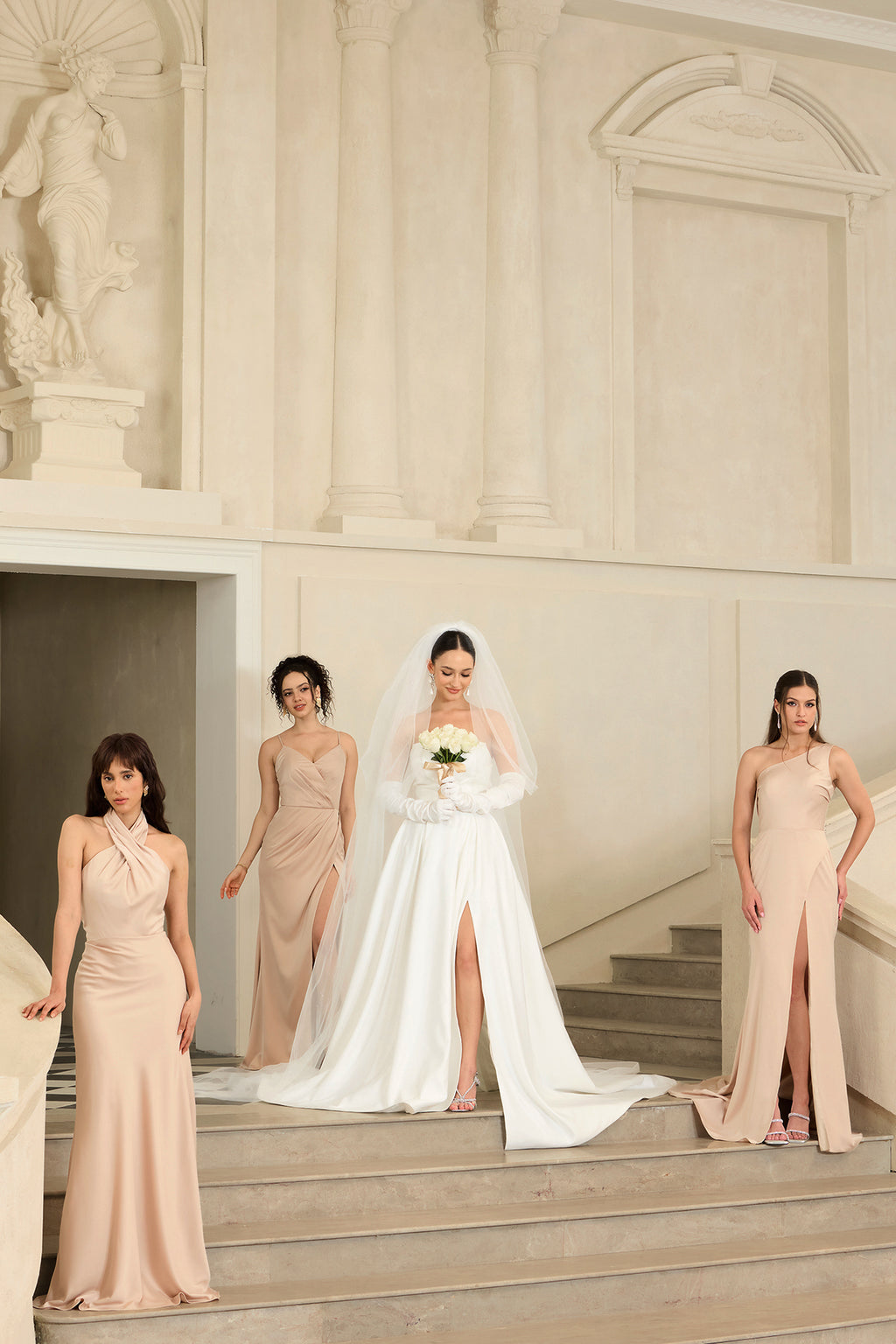 Yahir Strapless and slit wedding maxi dress	