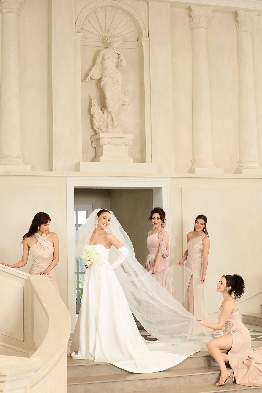 Yahir Strapless and slit wedding maxi dress	