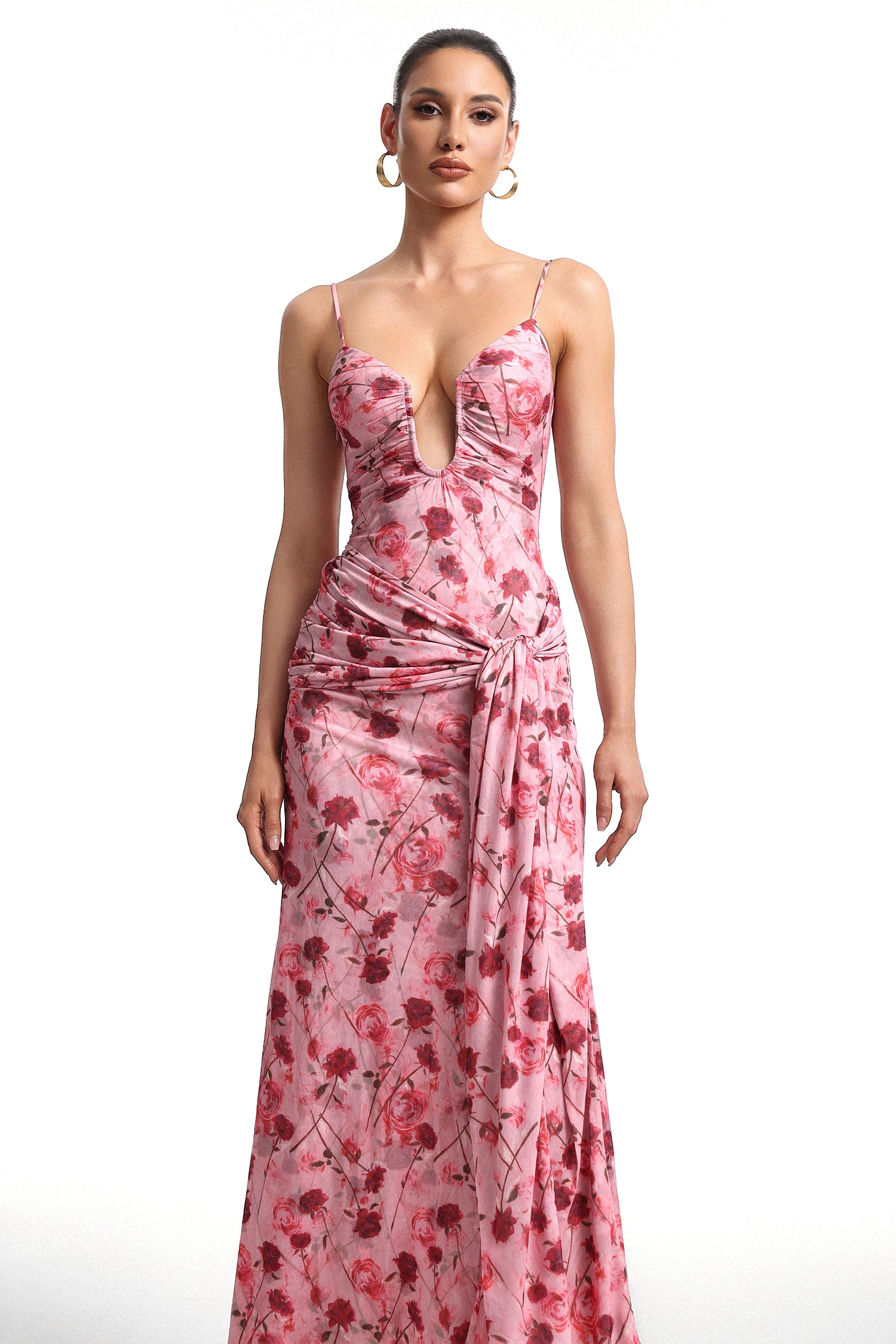 Moto Pink Floral Print Cami Maxi Dress	