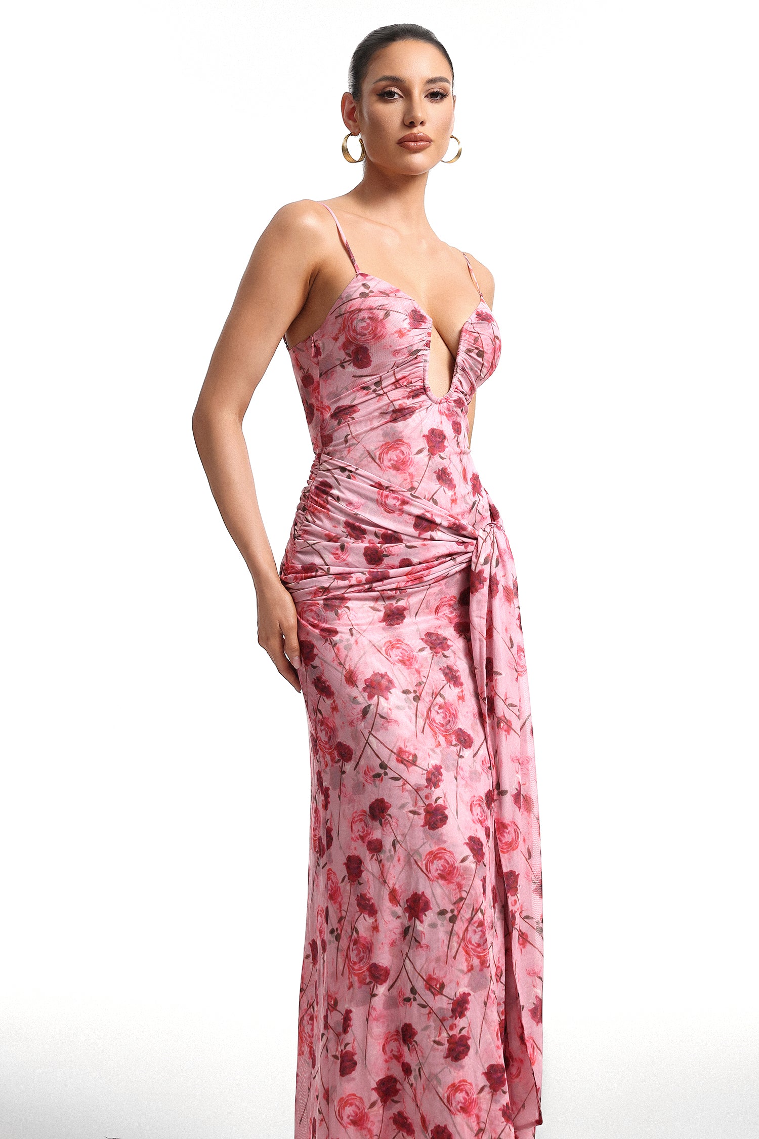 Moto Pink Floral Print Cami Maxi Dress	