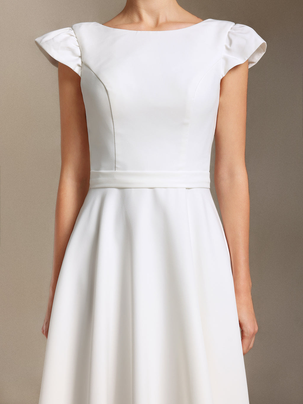 Falisa Backless Short sleeves Mini wedding dress	