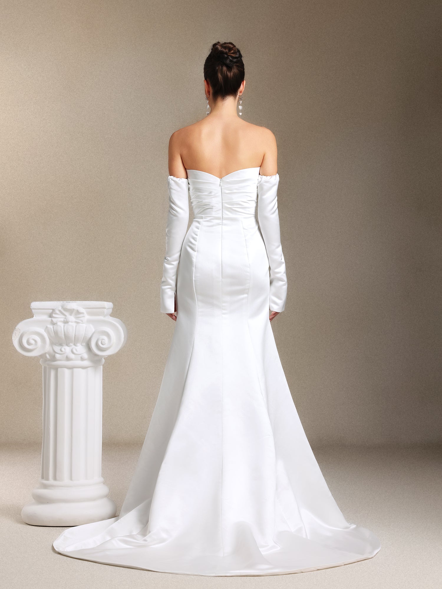 Fallon Chest smearing Slit Trailing Maxi wedding dress	