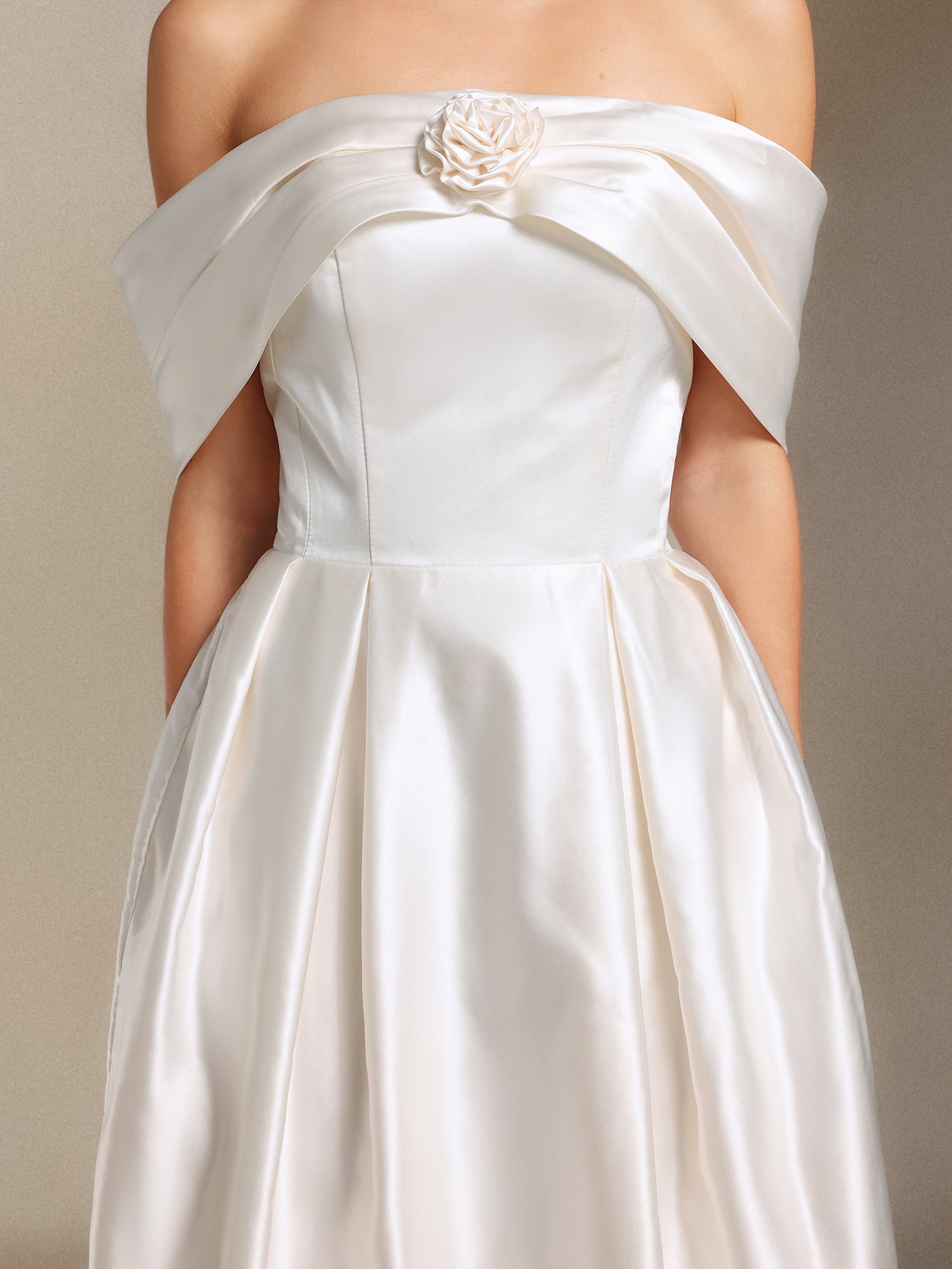Oly Bare shoulders Flower Straight cylinder maxi formal dress	