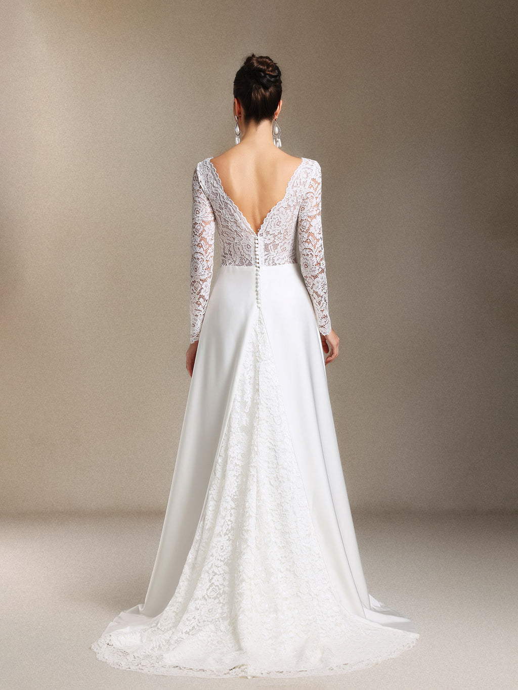 Mavis Lace Backless Trailing maxi wedding dress	