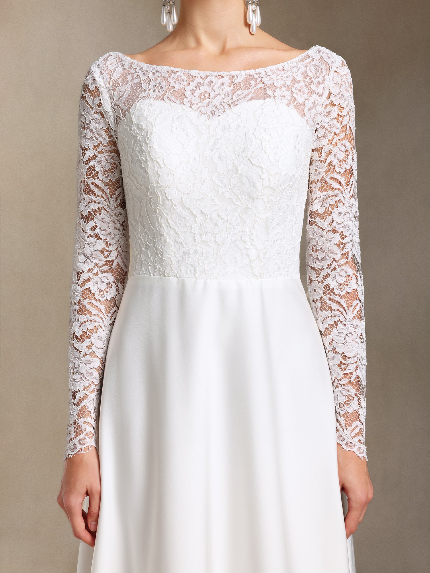 Mavis Lace Backless Trailing maxi wedding dress	