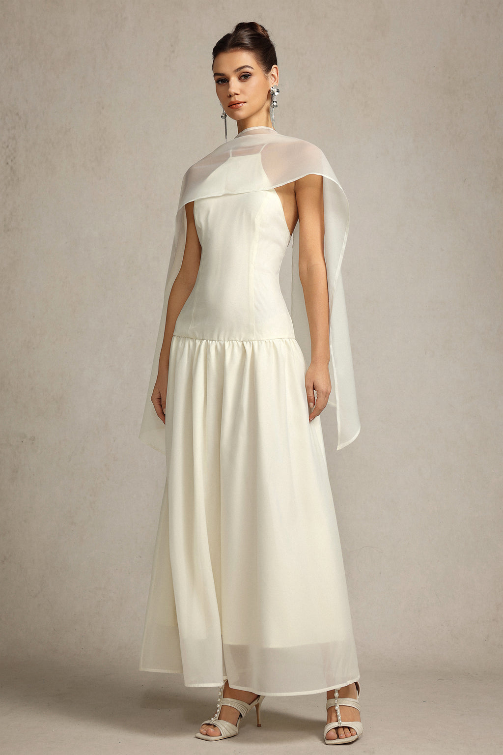 Omega Sleeveless Streamer Maxi Dress	