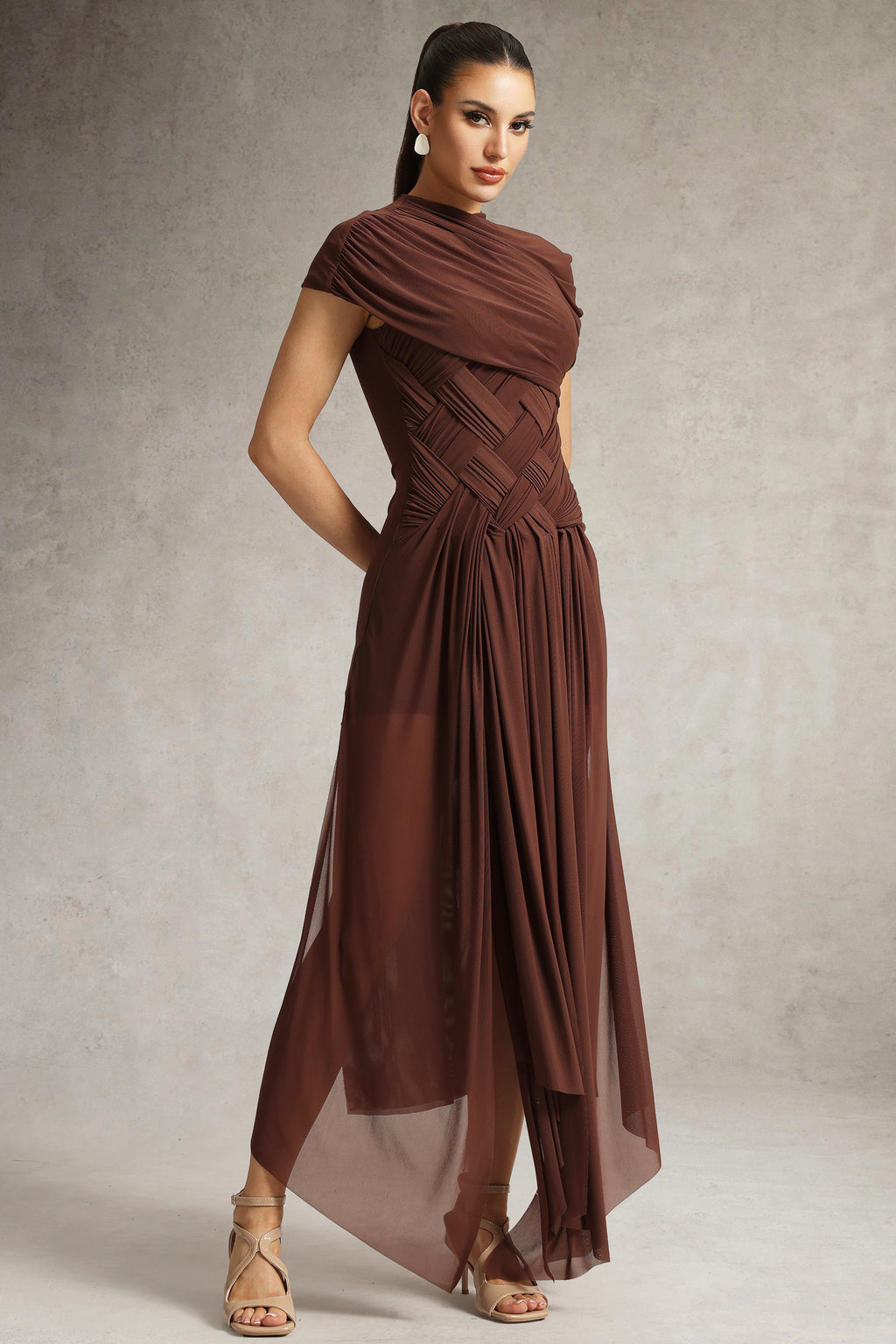 Hayden Braided Tulle Maxi Dress	
