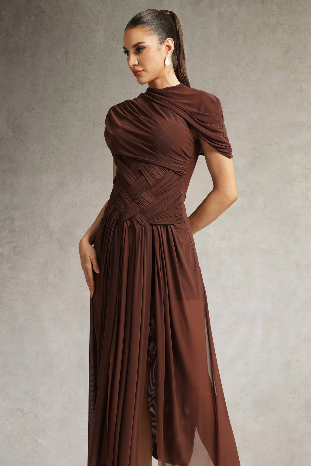 Hayden Braided Tulle Maxi Dress	