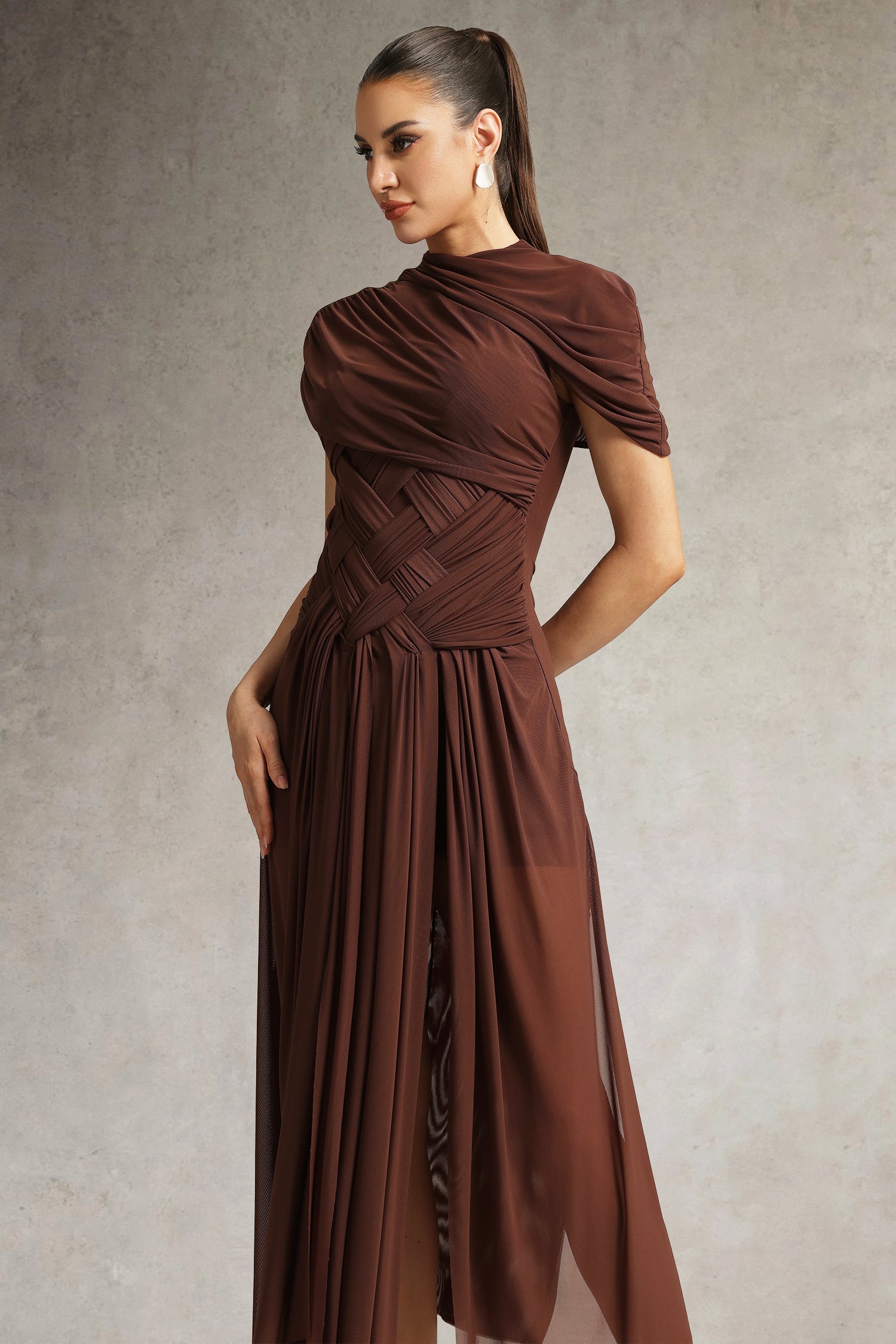 Hayden Braided Tulle Maxi Dress	