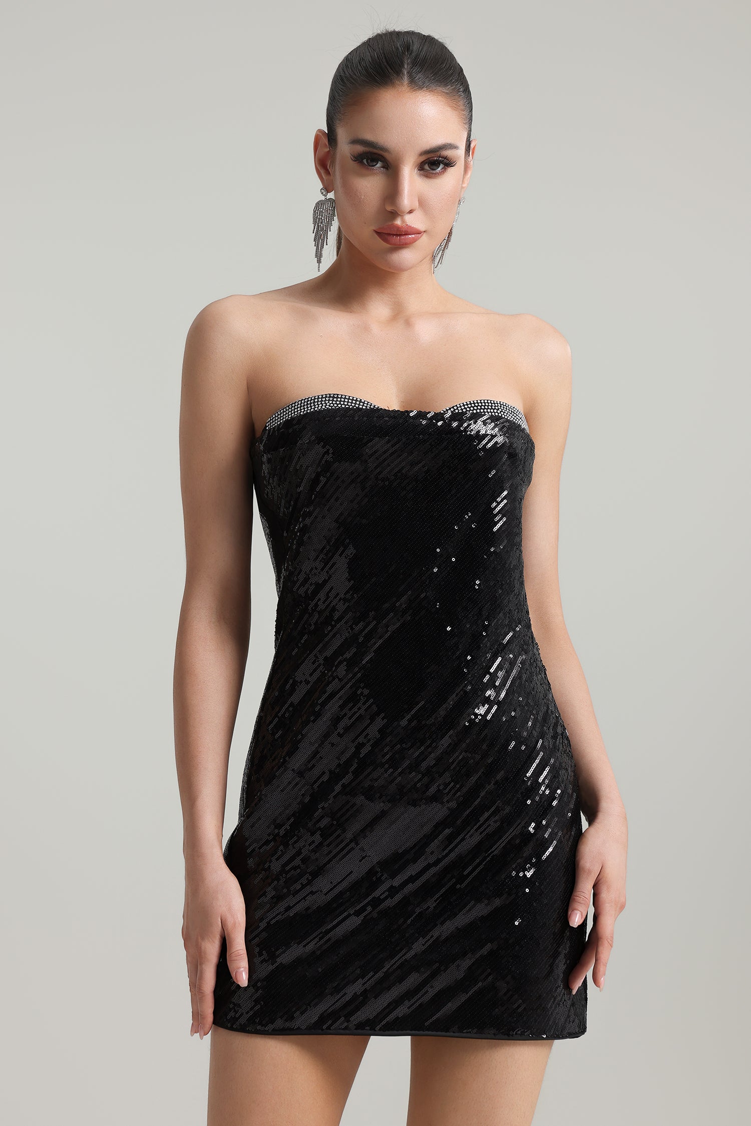 Vakana Strapless Sequin Mini Dress	