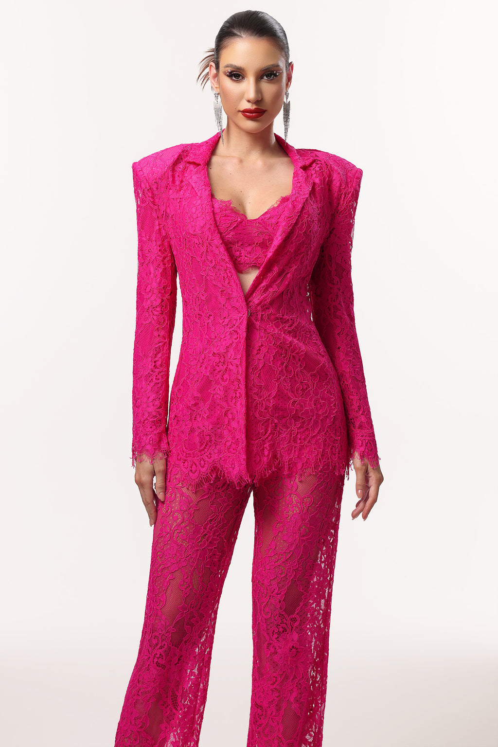 Naya Sexy Tailored Lace Blazer Two Piece Set	