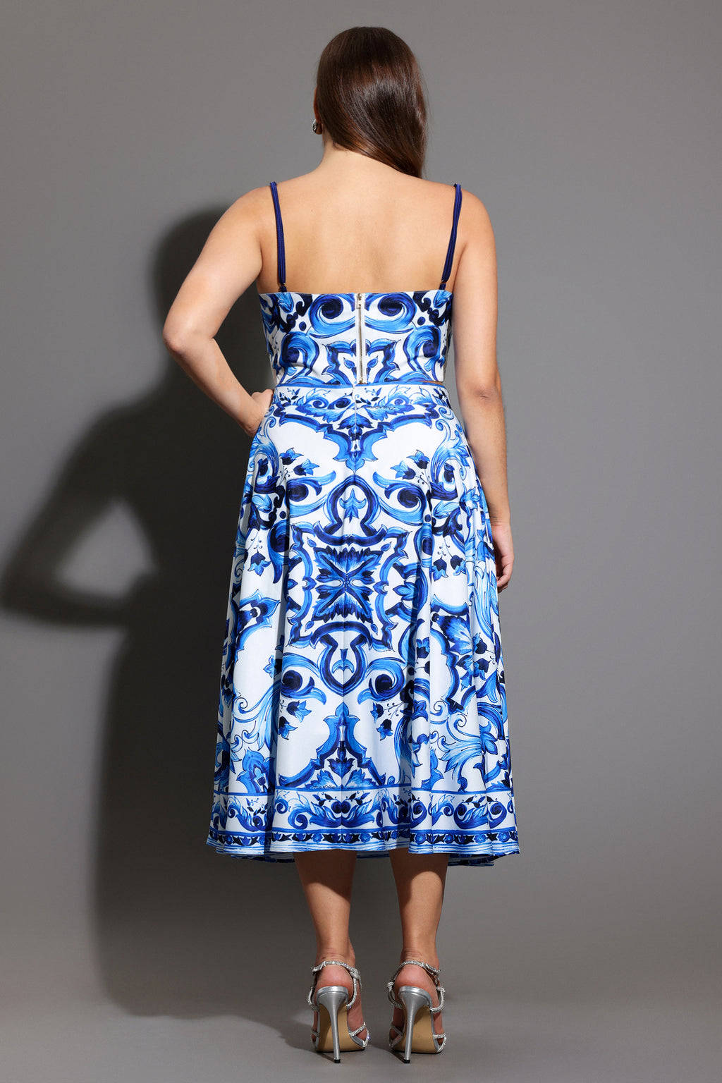 Kaona Halter Floral Printed Top And Skirt Two-Piece Set