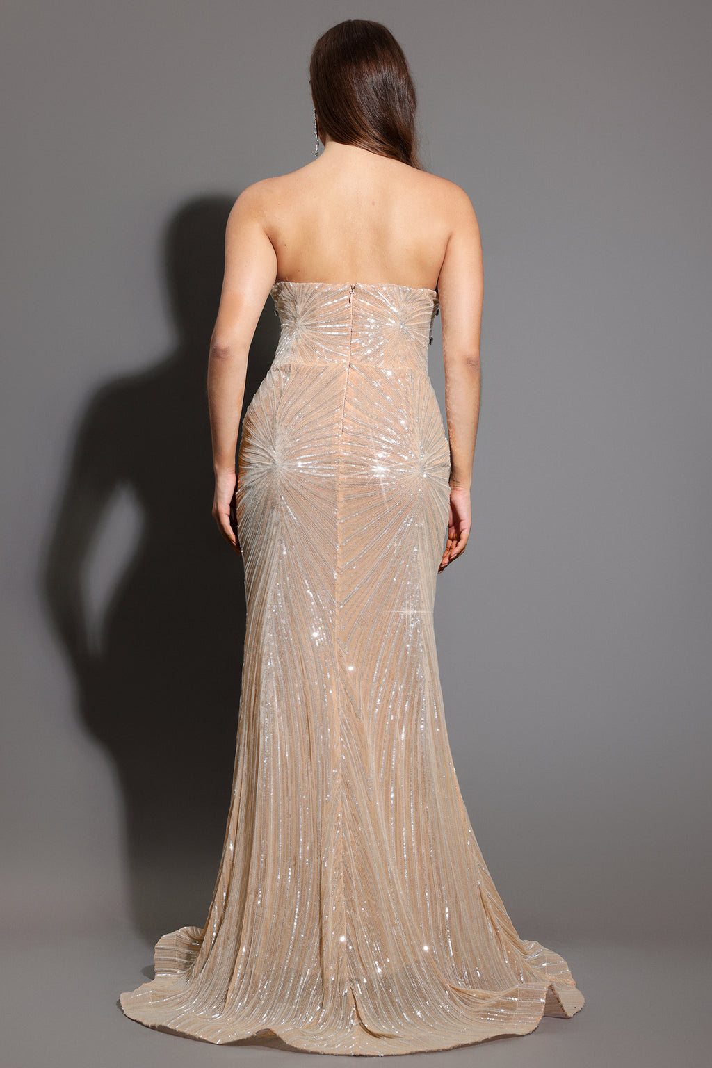 Kori Strapless Diamond Sequins Maxi Dress